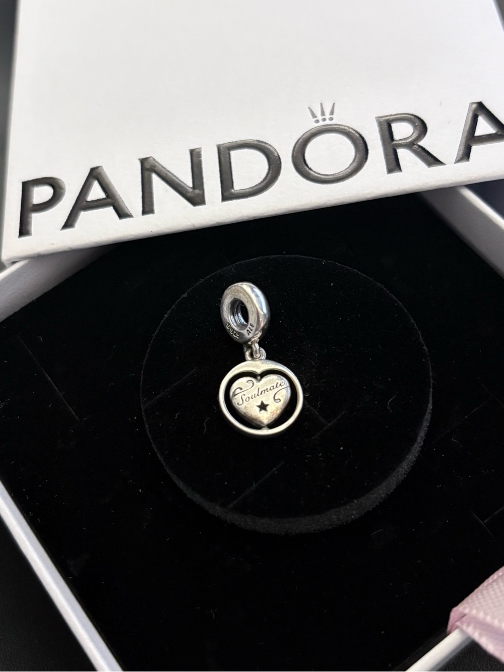 Pandora Silver 'Soulmate' Heart Dangle Charm - Silver